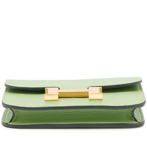 hermes vert criquet wallet|Hermès Vert Criquet Evercolor Constance Slim Wallet Gold.